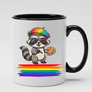 Artist Raccoon Pride Mug, Best Gay Dad Ever Mug, Human Pride Mug, Gift for Pride Month, LGBTQ Mug