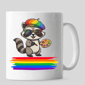 Artist Raccoon Pride Mug, Best Gay Dad Ever Mug, Human Pride Mug, Gift for Pride Month, LGBTQ Mug