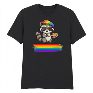 Artistic Raccoon Pride Theme Pride Month Unisex T-Shirt