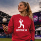 Australia Womens Outline Women Cricket Sweatshirt - T20 Womens World Cup Sweatshirt Australia