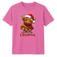 Cute fluffy highland cow winter Christmas Unisex T-Shirt