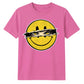 Edgy Ripped Smiley Face Anime Eyes Graphic Unisex T-Shirt