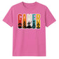Vintage Retro Stripes Gamer Silhouette Graphic Unisex T-Shirt