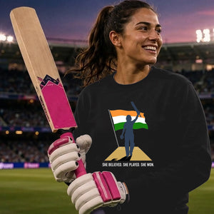 Indian Cricket T20 World Cup 2026 Indian Team 2026 Believed Played Won India Women Cricket Printed Unisex Sweatshirt