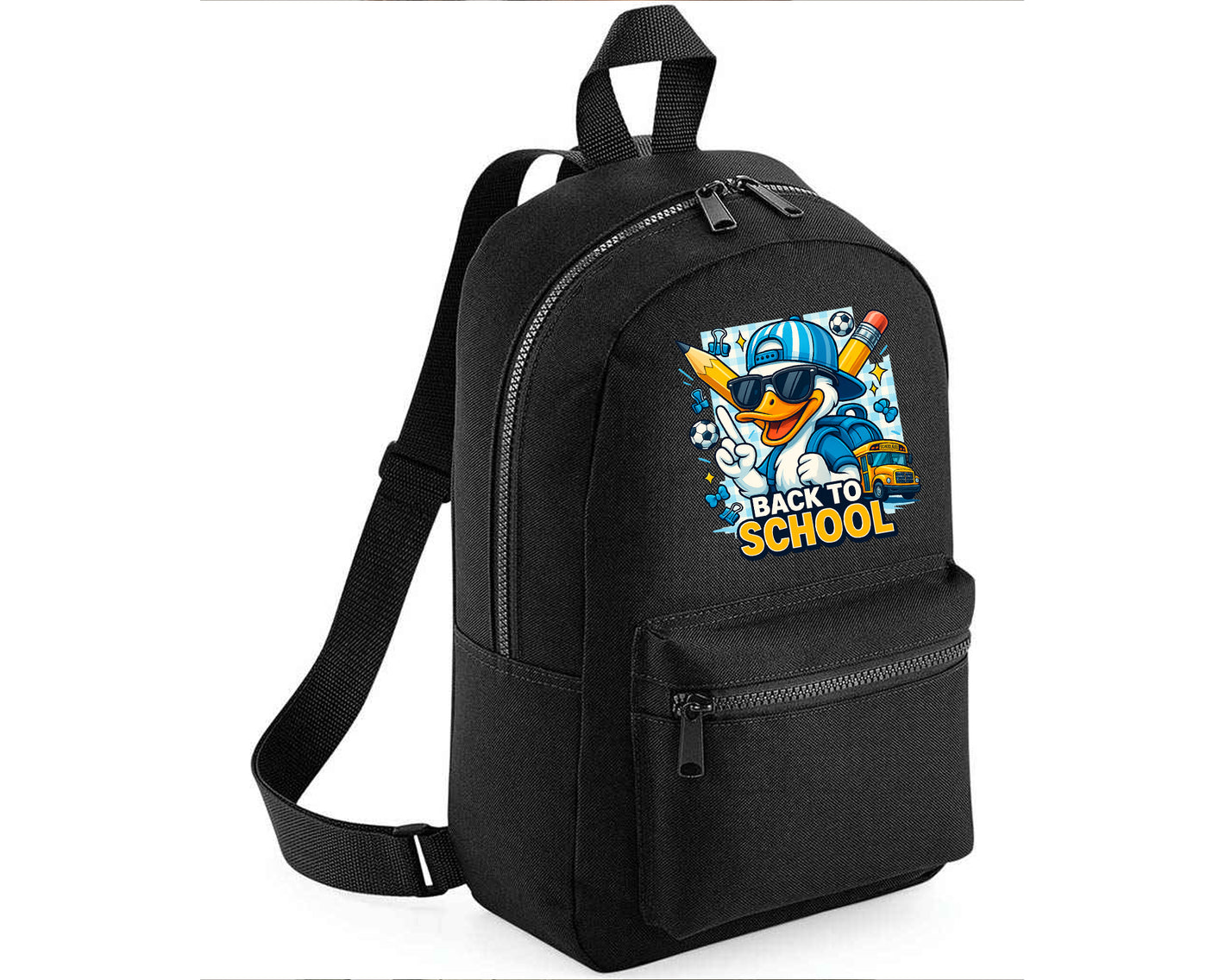 Back To School Kids Backpack, Funny & Cute Duck Printed Bag For Boys And Girls, Perfect Padded Back Panel Bag M8483