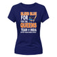India T20 Women's World Cup Bleed Blue India Women's Cricket Printed Ladies Fit T-Shirt