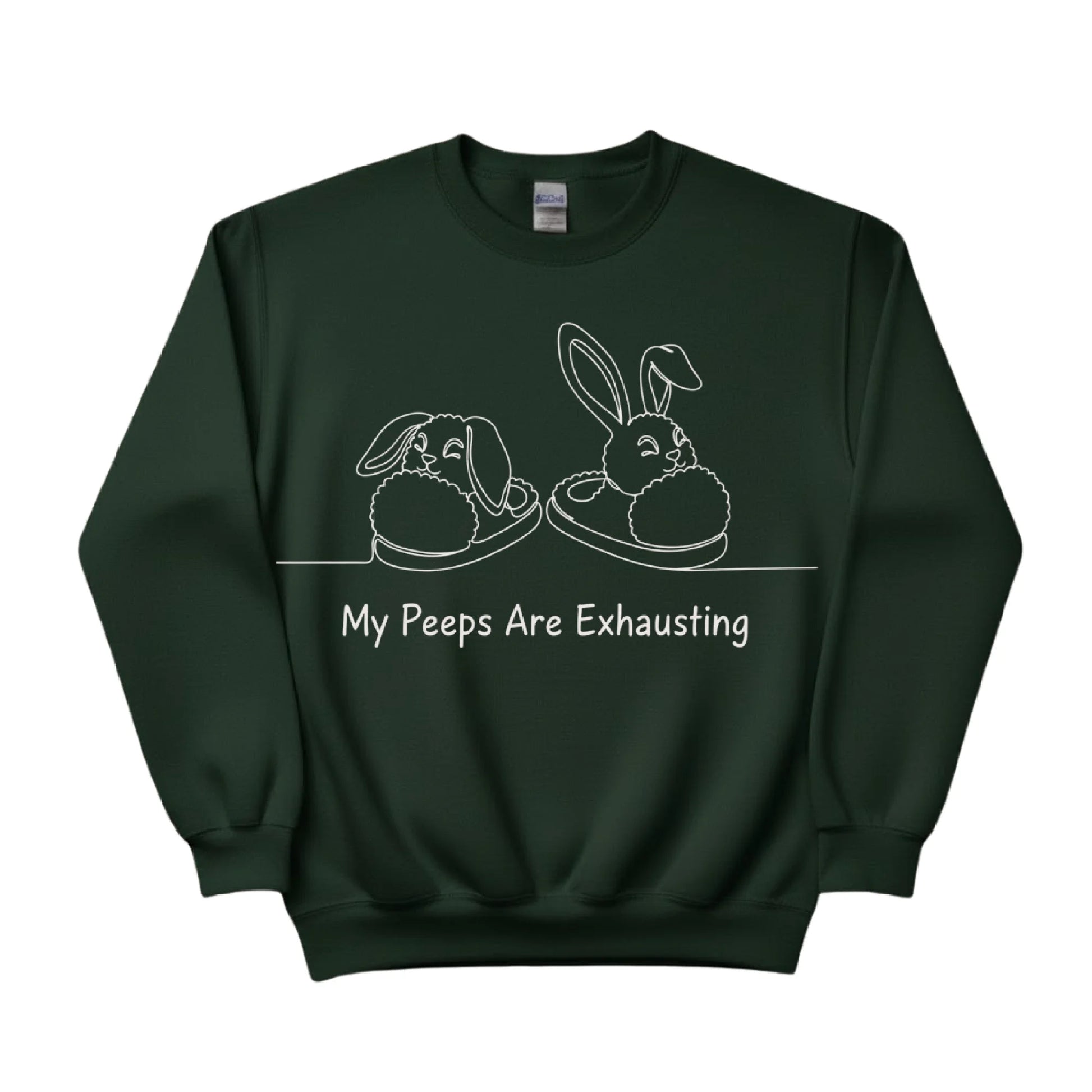 Bunny My Peeps are Exhausting Easter Printed Sweatshirt-PW601