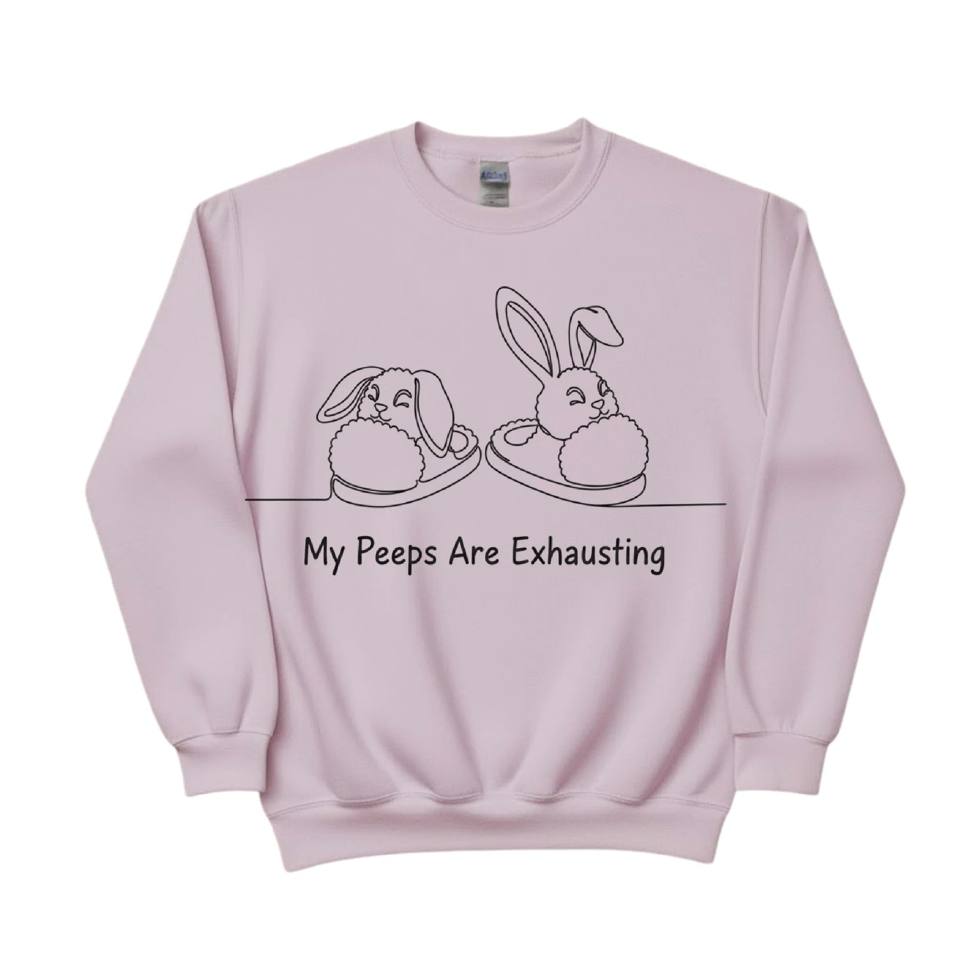 Bunny My Peeps are Exhausting Easter Printed Sweatshirt-PW601