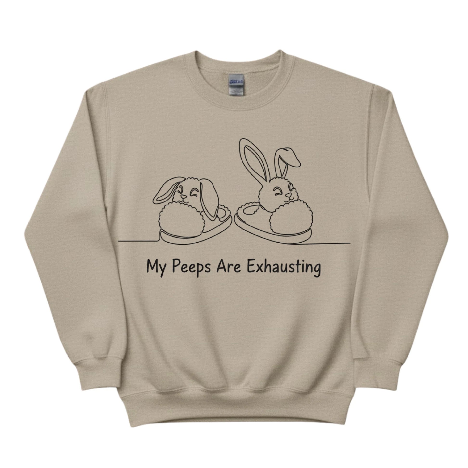 Bunny My Peeps are Exhausting Easter Printed Sweatshirt-PW601