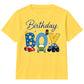 Kids Birthday Boy T Shirt Cars and Trucks Birthday Party Outfit Construction Vehicle Kids Tee