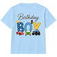 Kids Birthday Boy T Shirt Cars and Trucks Birthday Party Outfit Construction Vehicle Kids Tee