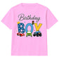 Kids Birthday Boy T Shirt Cars and Trucks Birthday Party Outfit Construction Vehicle Kids Tee