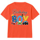 Kids Birthday Boy T Shirt Cars and Trucks Birthday Party Outfit Construction Vehicle Kids Tee