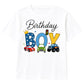 Kids Birthday Boy T Shirt Cars and Trucks Birthday Party Outfit Construction Vehicle Kids Tee