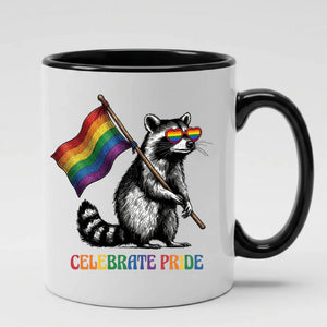 Celebrate Raccoon Pride Mug, Best Gay Dad Ever Mug, Human Pride Mug, Gift for Pride Month, LGBTQ Mug