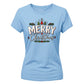 Classic Merry Christmas Graphic Holiday Gift Ladies T-Shirt
