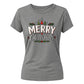 Classic Merry Christmas Graphic Holiday Gift Ladies T-Shirt