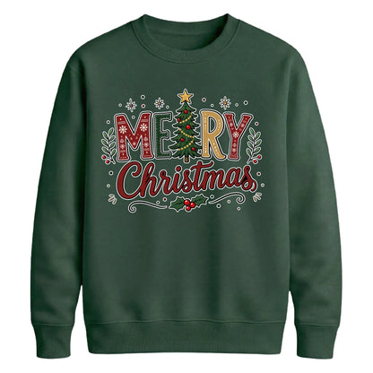 Classic Merry Christmas Tree Graphic Unisex Sweatshirt