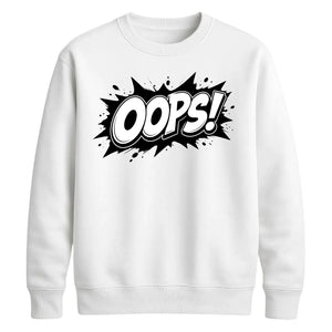Classic Pop Art Comic Splash Oops Slogan Unisex Sweatshirt