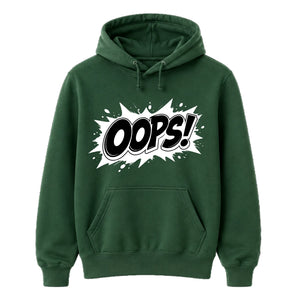 Classic Pop Art Comic Splash Oops Slogan Unisex Hoodie