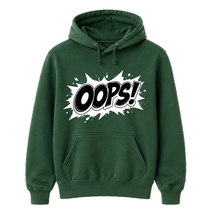 Classic Pop Art Comic Splash Oops Slogan Unisex Hoodie