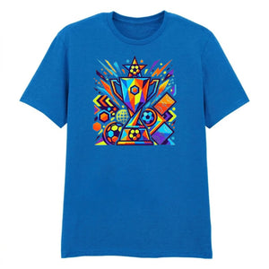Colorful Soccer Trophy Football Printed Unisex Tshirt