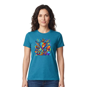 Colorful Soccer Trophy Football Printed Unisex Tshirt