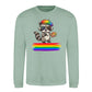 Cool Raccoon Rainbow Beret Pride Month Unisex Sweatshirt