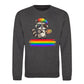 Cool Raccoon Rainbow Beret Pride Month Unisex Sweatshirt