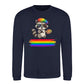 Cool Raccoon Rainbow Beret Pride Month Unisex Sweatshirt