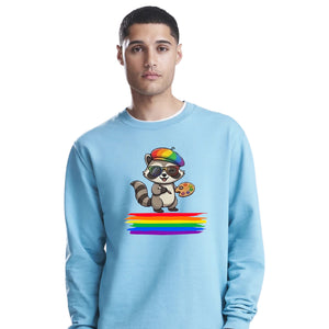 Cool Raccoon Rainbow Beret Pride Month Unisex Sweatshirt