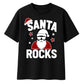 Cool Santa Rocks Graphic Christmas Oversized T-Shirt