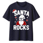 Cool Santa Rocks Graphic Christmas Oversized T-Shirt