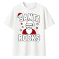 Cool Santa Rocks Graphic Christmas Oversized T-Shirt