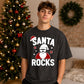 Cool Santa Rocks Graphic Christmas Oversized T-Shirt