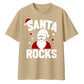 Cool Santa Rocks Graphic Christmas Oversized T-Shirt