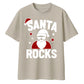 Cool Santa Rocks Graphic Christmas Oversized T-Shirt