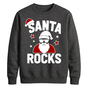 Cool Santa Rocks Graphic Christmas Unisex Sweatshirt