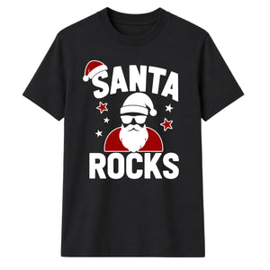 Cool Santa Rocks Graphic Christmas Unisex T-Shirt