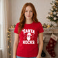 Cool Santa Rocks Graphic Christmas Unisex T-Shirt