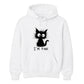 Crazy Scruffy Cat I'm Fine Slogan Graphic Unisex Hoodie