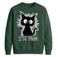 Crazy Scruffy Cat I'm Fine Slogan Graphic Unisex Sweatshirt