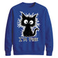 Crazy Scruffy Cat I'm Fine Slogan Graphic Unisex Sweatshirt