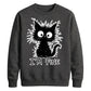 Crazy Scruffy Cat I'm Fine Slogan Graphic Unisex Sweatshirt
