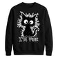Crazy Scruffy Cat I'm Fine Slogan Graphic Unisex Sweatshirt