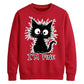 Crazy Scruffy Cat I'm Fine Slogan Graphic Unisex Sweatshirt