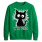 Crazy Scruffy Cat I'm Fine Slogan Graphic Unisex Sweatshirt