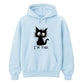 Crazy Scruffy Cat I'm Fine Slogan Graphic Unisex Hoodie
