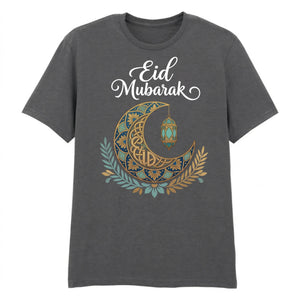 Crescent Moon & Lantern Eid Mubarak Printed Unisex T-Shirt