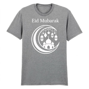 Crescent & Mosque Eid Mubarak Printed Unisex T-Shirt